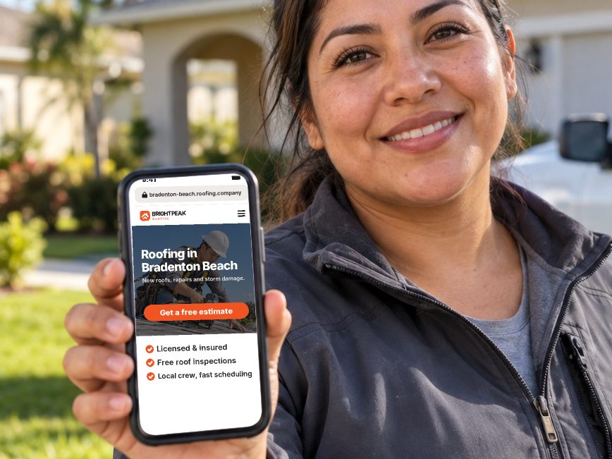 bradenton-beach.roofing.company open in a phone browser